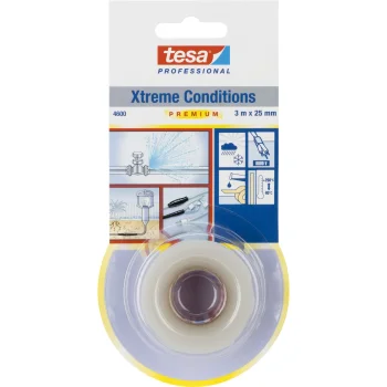Silikona blīvēšanas lente Tesa Professional 4600 Xtreme Conditions, 3 m x 25 mm, caurspīdīga