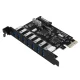 Orico ORICO-PVU3-7U-V1 PCI-E 7x USB 3.0 paplašināšanas karte Melna