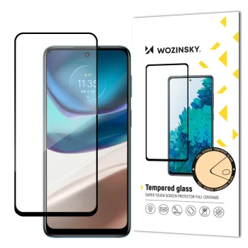 Wozinsky aizsargstikls Motorola Moto G42 ekrānam, Full Glue, 9H, melns