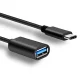 USB-C uz USB-A 3.0 OTG adaptera kabelis (19 cm, 60W) Melns