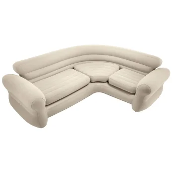 Intex Piepūšamais stūra dīvāns 4 personām 257x203x76 cm, Bēšs