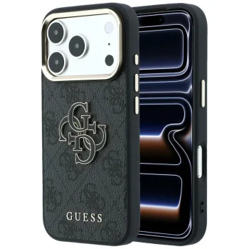 Guess 4G & Big Resin Logo vāciņš priekš iPhone 17 Pro / 18 Pro, melns