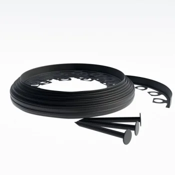 Elastīga zāliena apmale 10 m ar 20 mietiņiem, 4 cm, melna