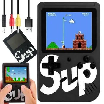 Retro Mini Portatīvā Konsole, 400 Spēles, 3.0" Ekrāns, TV Savienojums, Melna | Mini Console Portable, Retro Games,...