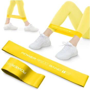 4Fizjo Mini Power Band pretestības gumija, 0.8 mm, 5-10 kg, dzeltena