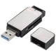 Hama 123900 USB 3.0 karšu lasītājs SD/microSD, melns/sudraba