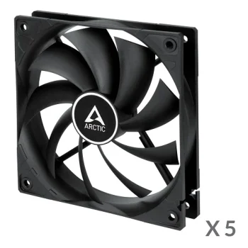 ARCTIC F12 PWM datora korpusa ventilators, 120mm, melns, 5 gab.