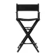 Saliekamais Alumīnija Grima Vizāžista Režisora Krēsls, Ash color (melns) | Folding Makeup Visage Director\'s Chair