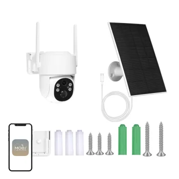 MOES WCM-J10-S 4MP Wi-Fi āra IP videonovērošanas kamera ar saules paneli