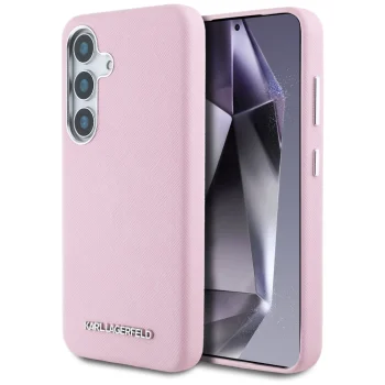 Karl Lagerfeld Saffiano MagSafe vāciņš Samsung Galaxy S25, Rozā