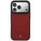 Mercedes Leather Mesh with Bow Line MagSafe vāciņš iPhone 17 Pro Max, sarkans