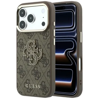 Guess 4G & Big Resin Logo vāciņš priekš iPhone 17 Pro Max / 18 Pro Max, brūns