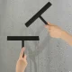 Silikona logu un dušas kabīņu tīrītājs ar turētāju, pelēks