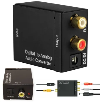 Optiskais konvertētājs Toslink SPDIF uz 2x Cinch RCA