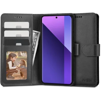 Xiaomi Redmi Note 13 Pro+ 5G Tech-Protect Wallet Book Case Cover, Black | Telefona Vāciņš Maciņš Apvalks...