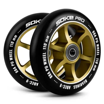 Soke skrejriteņa riteņi 110 mm, 2 gab., zelta