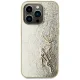 Karl Lagerfeld Wrinkled Metal Signature iPhone 15 Pro vāciņš, zelta