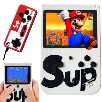 Mini retro portatīvā spēļu konsole, 400 spēles, 3.0" TV, balta/sarkana
