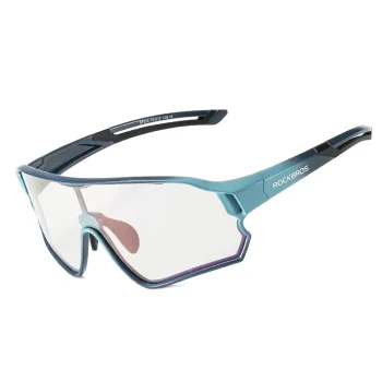 Bērnu velo brilles Rockbros 14110009005, 8–14 gadiem, polarizētas, UV400, tirkīza zilas