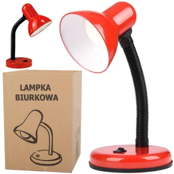 Regulējama galda lampa E27, sarkana