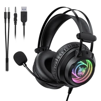 Spēļu austiņas ONIKUMA X80 ar mikrofonu un RGB apgaismojumu