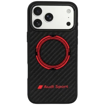 Audi RSQ Carbon Fiber Sport MagSafe vāciņš priekš iPhone 18 Pro Max / 17 Pro Max, melns