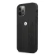 BMW iPhone 12 / 12 Pro vāciņš Leather Curve Perforate, melns