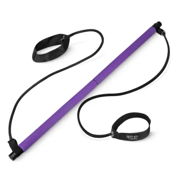 Pilates vingrošanas stienis ar pretestības gumijām 4FIZJO, violets