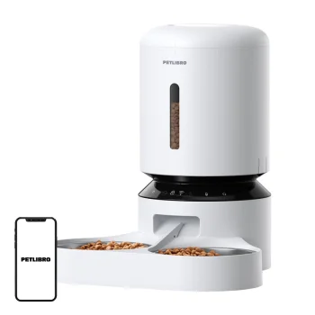 Petlibro Granary viedā automātiskā barotava ar dubulto bļodu, Wifi, 5L, balta