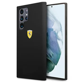 Ferrari On Track Silicone aizmugurējais vāciņš Galaxy S22 Ultra, Melns