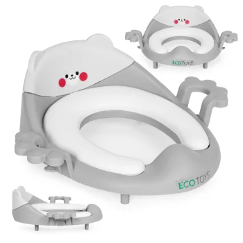 Bērnu tualetes poda vāka uzlika Ecotoys, pelēka