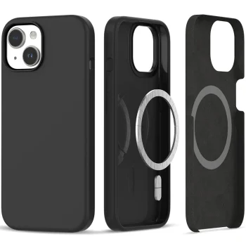 Tech-Protect Silicone MagSafe vāciņš iPhone 15, Matte Black