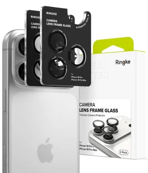Ringke Camera Frame Protector kameras aizsargstikls iPhone 18 Pro / Pro Max, 2 gab., melns