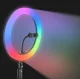 LED RGB apaļā lampa 30cm ar statīvu 210cm, melna