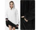 Silts hūdijs, džemperis-sega ar kapuci un kabatu, Melns | Oversized Warm Hoodie Sweatshirt Blanket for Men and Women