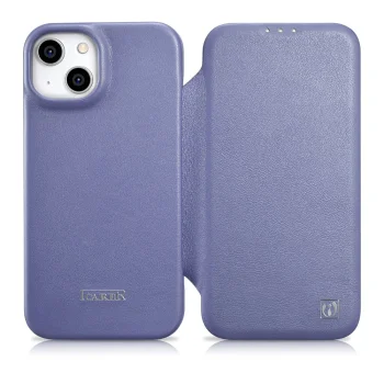 Atverams ādas vāciņš iCarer iPhone 14 Plus MagSafe, gaiši violets (WMI14220715-LP)