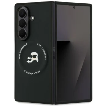 Karl Lagerfeld Karl&Choupette Logo MagSafe vāciņš Samsung Galaxy Z Fold 7, melns