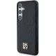 DKNY Samsung Galaxy S24 vāciņš Leather Pattern Metal Logo MagSafe, melns
