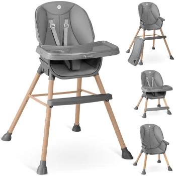 Nukido Tilo 3-in-1 bērnu barošanas krēsliņš, pelēks