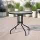 Multigarden dārza galds, apaļš, stikla, 80 cm, ar vietu saulessargam, melns