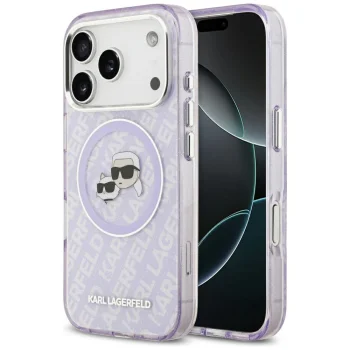 Karl Lagerfeld IML Glitter MagSafe vāciņš iPhone 17 Pro - Violets