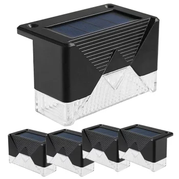 LED solārās lampas dārzam un kāpnēm, 4 gab., IP65, melnas