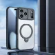 Dux Ducis Aimo Mag vāciņš priekš iPhone 17 Pro ar magnētisko gredzenu un statīvu, melns