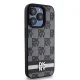 DKNY iPhone 15 Pro Max vāciņš Leather Checkered Mono Pattern, melns