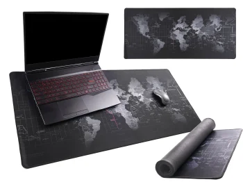 Datorgalda Paklājs Peles Paliktnis ar Pasaules Karti - 40x90x0,4 cm | Computer Table Carpet Mouse Pad with World Map
