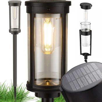 Solārā dārza LED lampa, silta gaisma, 57 cm