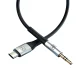 3Mk Protection AUX kabelis 3.5 mm uz USB-C, 1m, sudraba