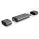 ICY BOX IB-CR200-C USB-C SD/microSD atmiņas karšu lasītājs Pelēks