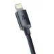 Baseus Crystal Shine USB Type C to Apple iPhone Lightning Data Charging Cable, PD, 20W, 1.2m, Black | Lādētājvads...