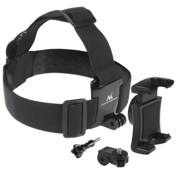 Maclean MC-825 sporta galvas stiprinājums telefonam un GoPro kamerām, melns